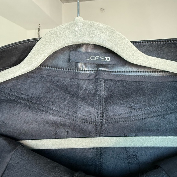 Joe's Jeans Black Faux Leather Pants Size 28 NWT Wide Leg Baddie Y2K High Waist - Picture 4 of 9